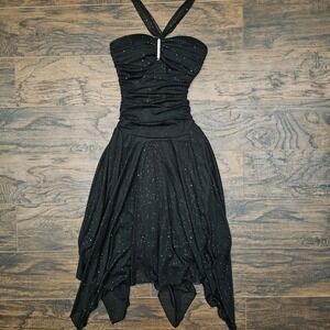 B. Darlin Womens Y2K Black Sparkle Dress Size 1/2 Fairy Hoco Whimsigoth Event